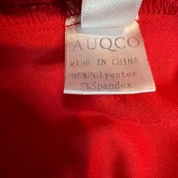 AUQCO Blazer Womens XL Red Tomatogirl Asymmetrical Collared Open Front Jacket - Picture 11 of 11